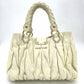 MIU MIU Matelasse Leather 2 Way Coffer White