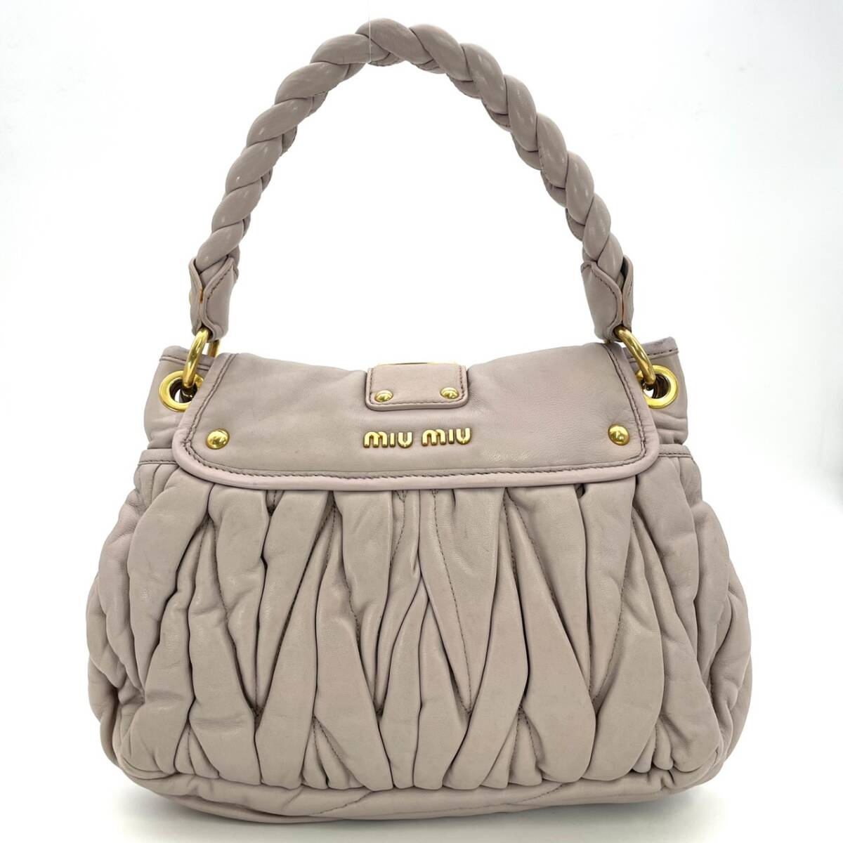 MIU MIU Matelasse Leather 2 Way Pink