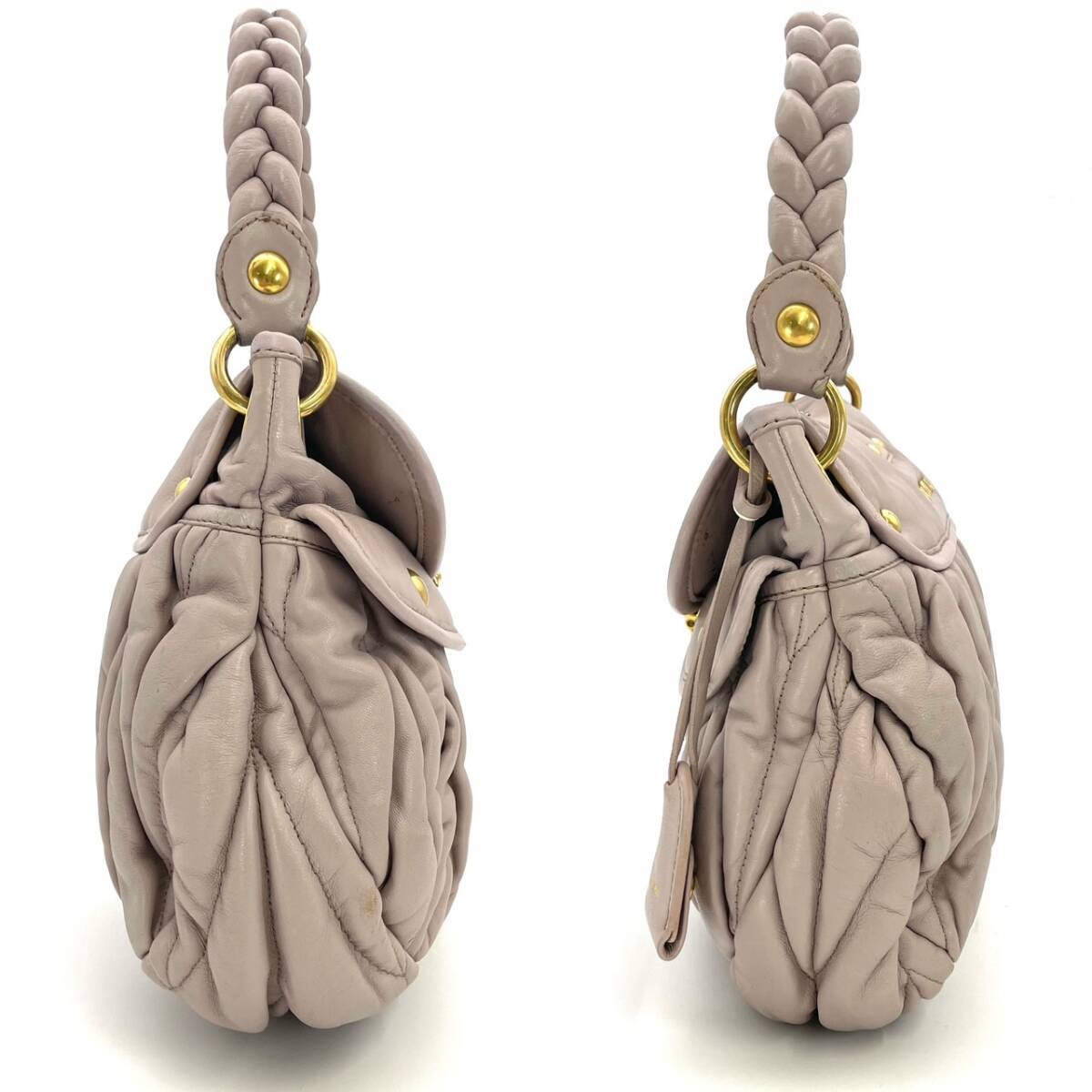 MIU MIU Matelasse Leather 2 Way Pink