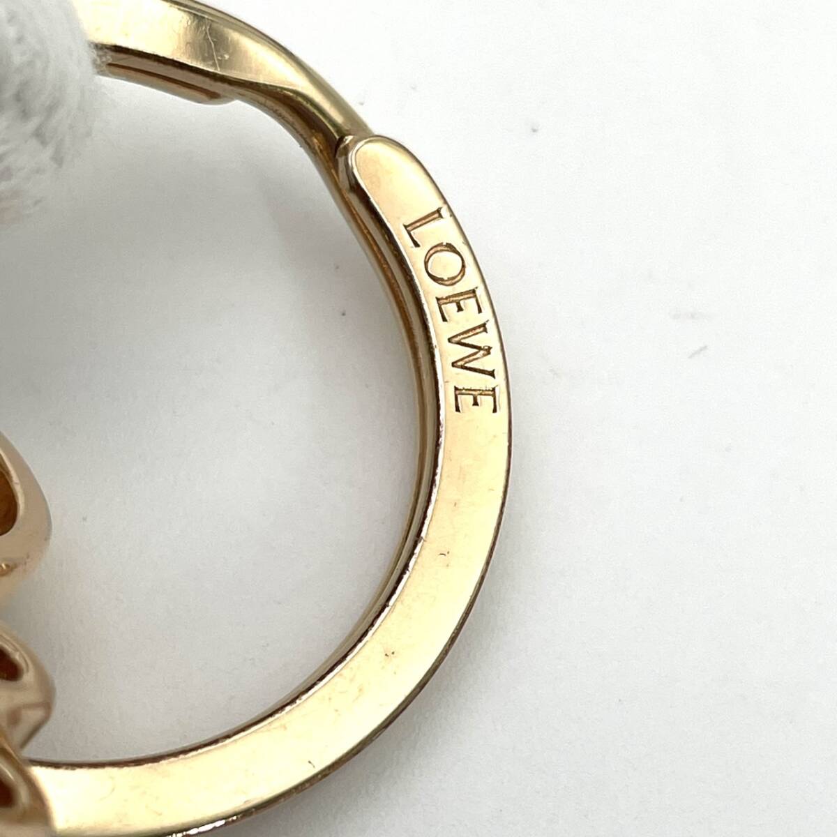 LOEWE Anagram Key Ring Pink gold