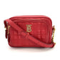 BURBERRY Lola Camera Chain Shoulder Red Leather TB