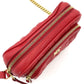 BURBERRY Lola Camera Chain Shoulder Red Leather TB
