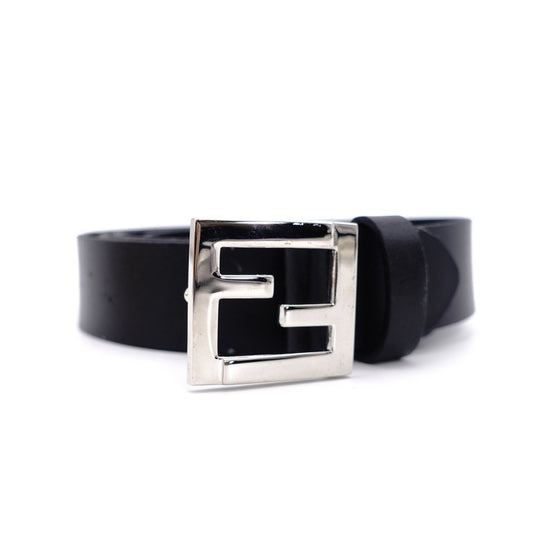 FENDI Mamma Belt Black Leather Size 110CM