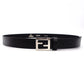 FENDI Mamma Belt Black Leather Size 110CM