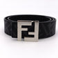 FENDI Zucca Belt Gray Black PVC