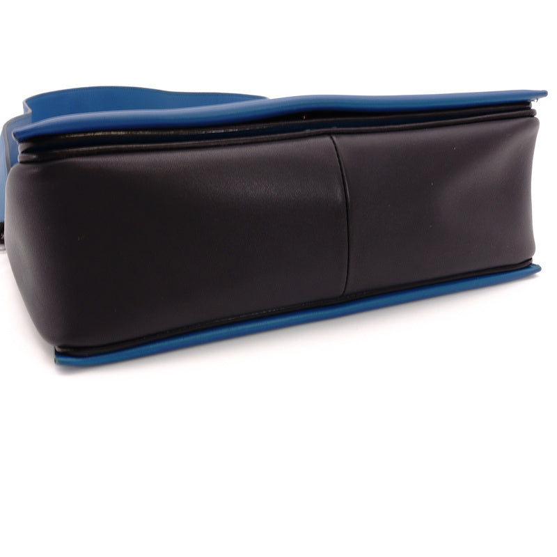 CELINE Frame Shoulder Blue Gray Leather