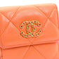 CHANEL 19 series trifold wallet orange Wallet