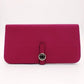 HERMES Dogon long purple long wallet leather