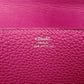 HERMES Dogon long purple long wallet leather