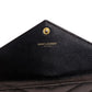YVES SAINT LAURENT Long Wallet Black Leather V-stitching