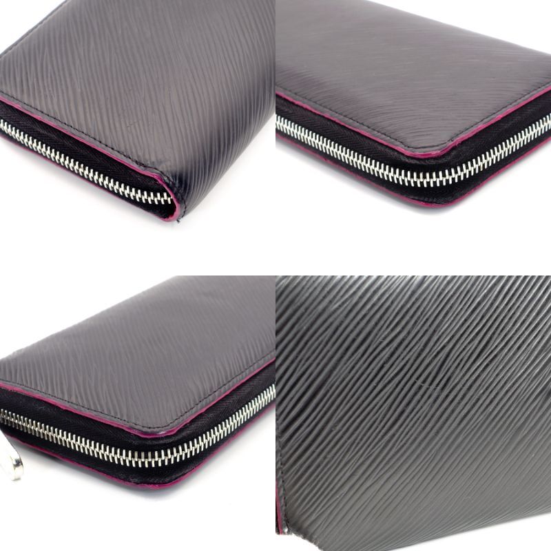 LOUIS VUITTON Epi Zippy Wallet Leather Black M64838 Black 7-4-105