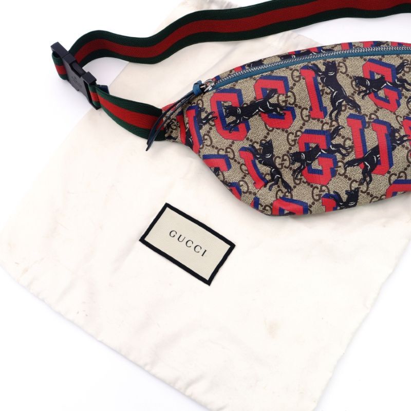 GUCCI Waist Bag 2EHAN 9698 Body Bag PVC Canvas Logo GG Men's