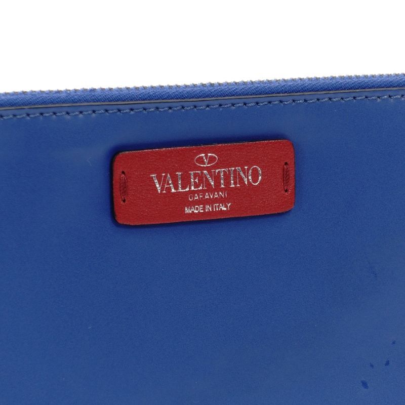 VALENTINO Garavani Leather Pouch Blue