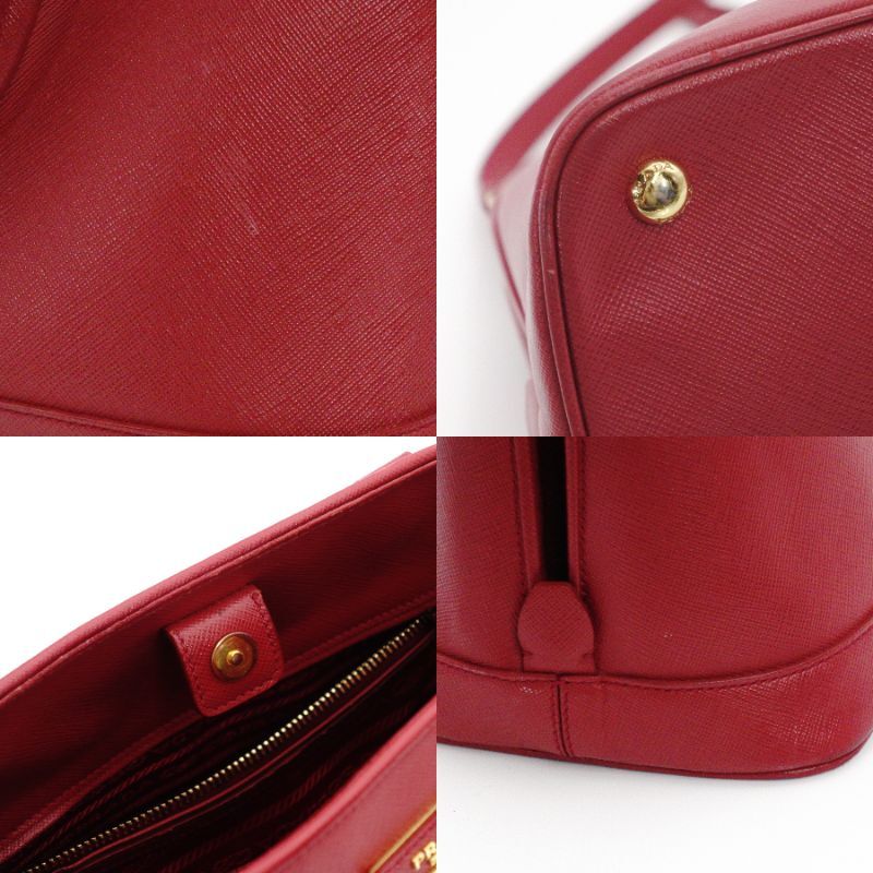 PRADA Handbag Pink Leather Triangular Logo 2-way Shoulder Bag