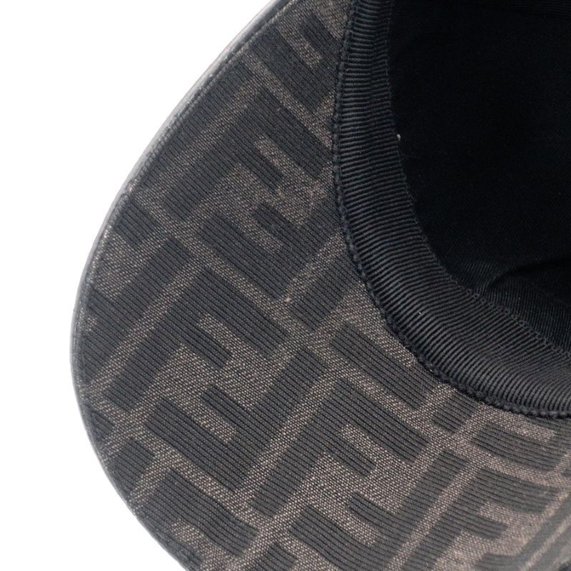 FENDI Zucca Cap Logo Brown Polyester