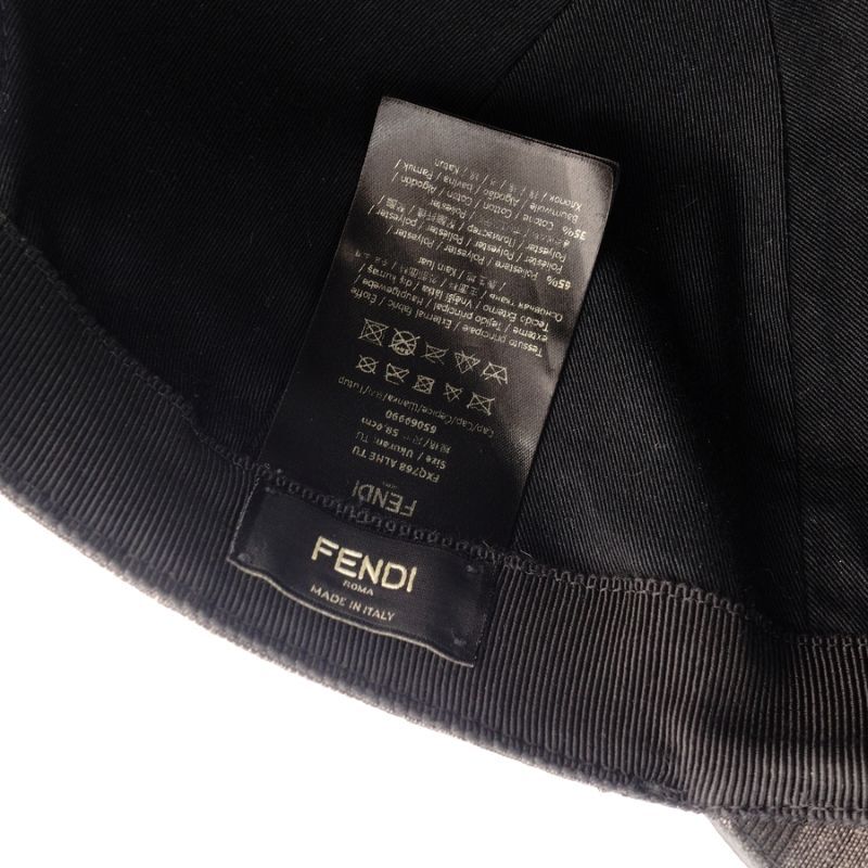 FENDI Zucca Cap Logo Brown Polyester