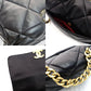 CHANEL 19 Large Shoulder Bag Lambskin Black N9T7H48 Logo Coco Mark 7-6-661
