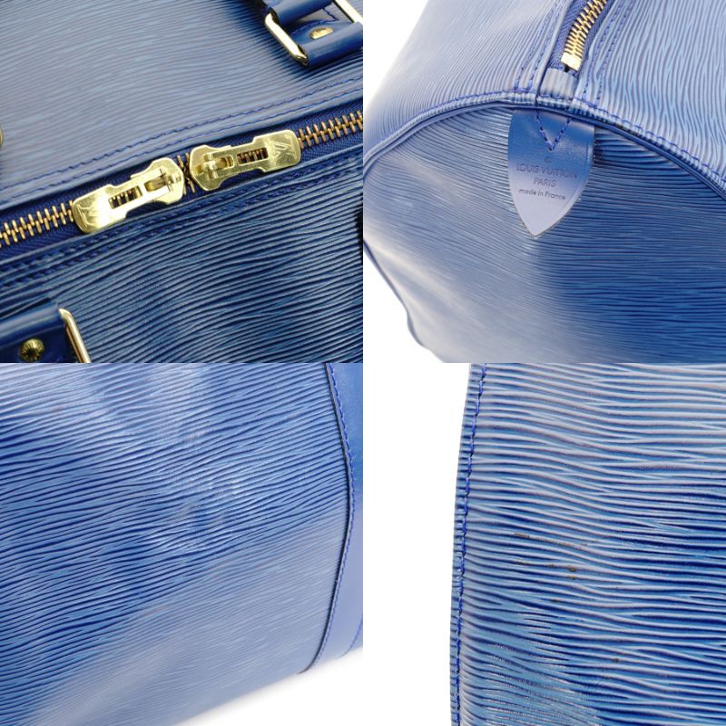 LOUIS VUITTON Epi Keeypall 55 Blue Leather Gold Metal Fittings
