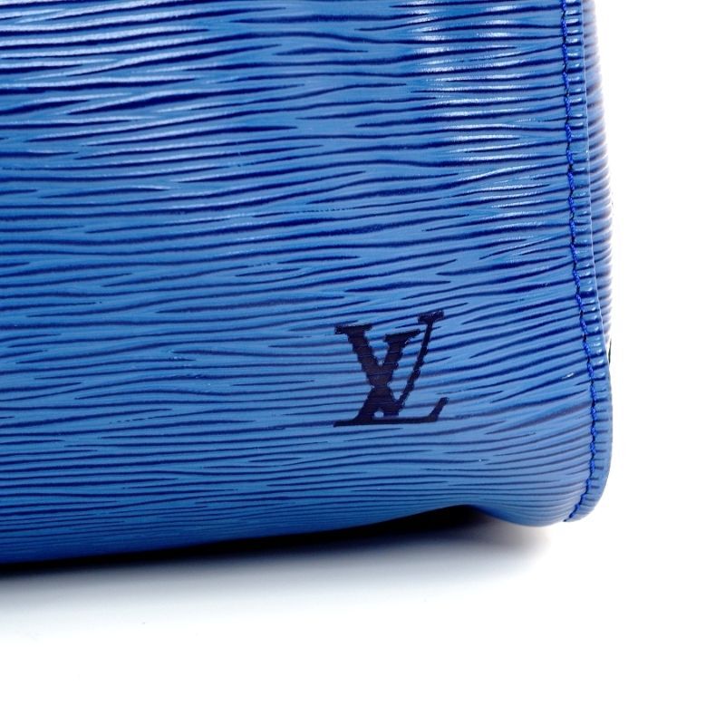 LOUIS VUITTON Epi Keeypall 55 Blue Leather Gold Metal Fittings