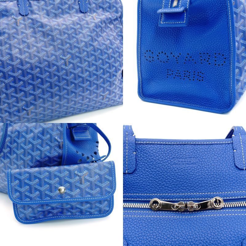 GOYARD Ardy PM Tote Bag Blue PVC Leather