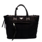 PRADA Tessuto Bomber Nylon Handbag Black 1BG636 Black