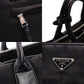 PRADA Tessuto Bomber Nylon Handbag Black 1BG636 Black