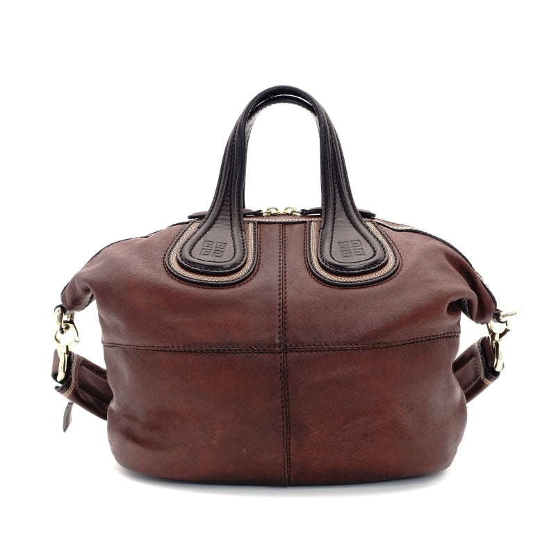 GIVENCHY Nightingale Handbag Brown 2-way Leather Shoulder Bag