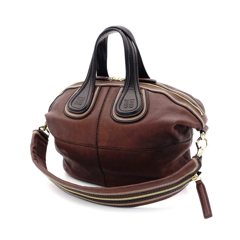 GIVENCHY Nightingale Handbag Brown 2-way Leather Shoulder Bag