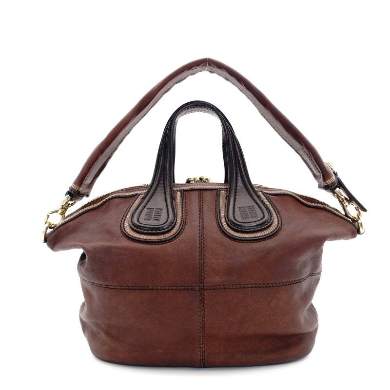 GIVENCHY Nightingale Handbag Brown 2-way Leather Shoulder Bag