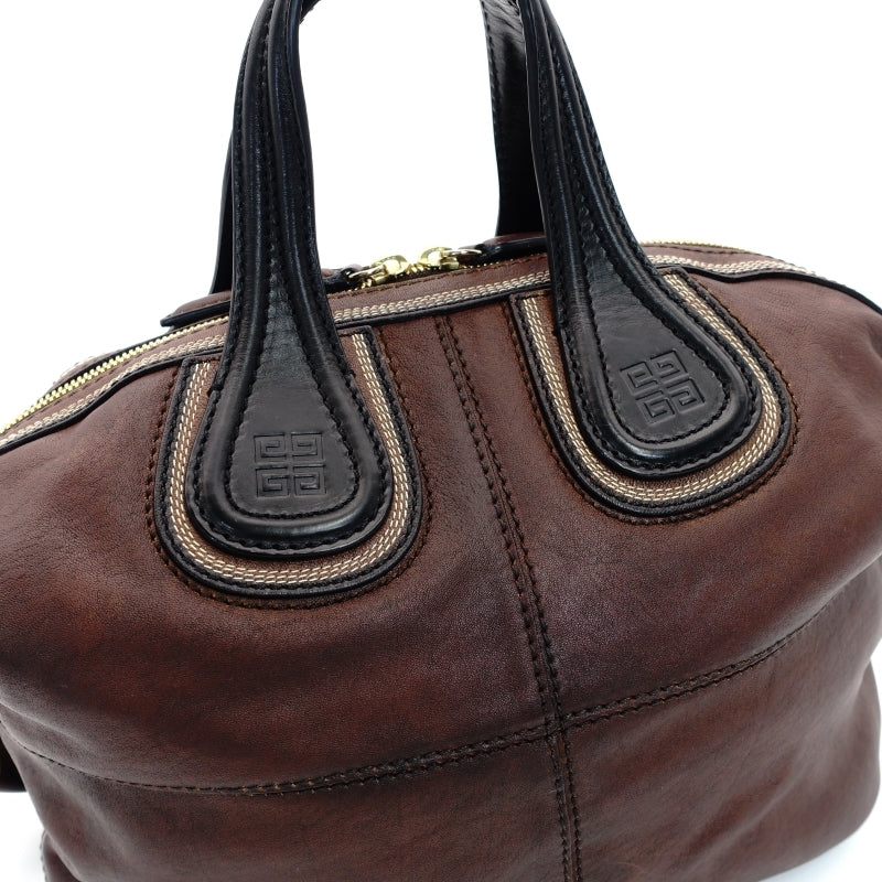 GIVENCHY Nightingale Handbag Brown 2-way Leather Shoulder Bag