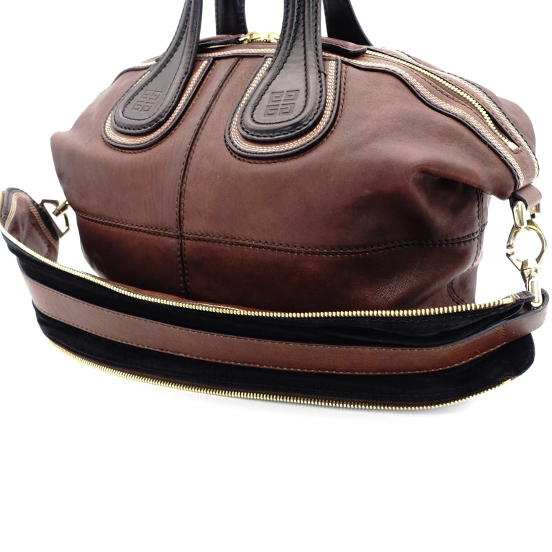 GIVENCHY Nightingale Handbag Brown 2-way Leather Shoulder Bag