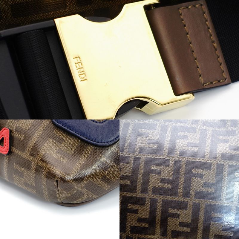 FENDI Zucca Body Bag Brown PVC