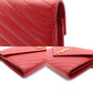 YVES SAINT LAURENT Chain Shoulder Bag Leather Red Gold Hardware