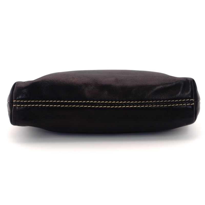 CHANEL Chain Handbag Lambskin Black Leather Black