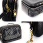BURBERRY TB Black Chain Shoulder Bag Black Leather