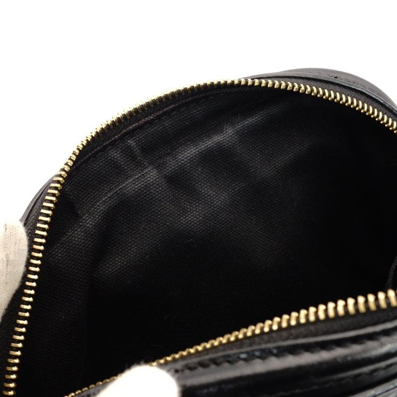 BURBERRY TB Black Chain Shoulder Bag Black Leather