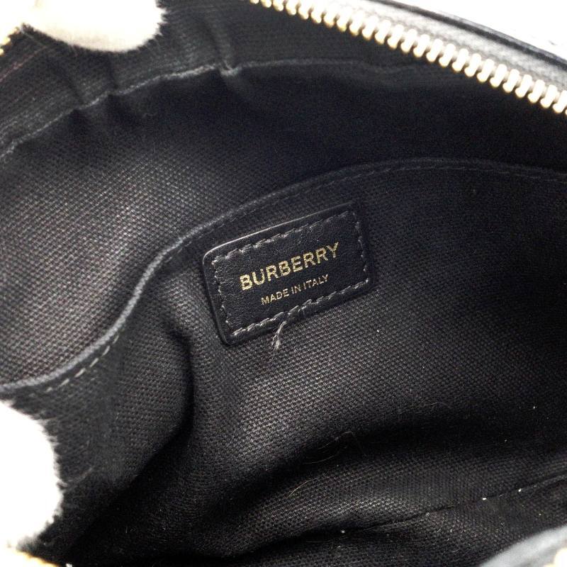BURBERRY TB Black Chain Shoulder Bag Black Leather