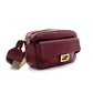 FENDI Cam Shoulder Bag Burgundy Leather FF Logo Gold Hardware