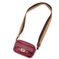 FENDI Cam Shoulder Bag Burgundy Leather FF Logo Gold Hardware