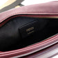 FENDI Cam Shoulder Bag Burgundy Leather FF Logo Gold Hardware