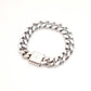 FENDI Bracelet Silver Palladium Size M FF Logo Unisex