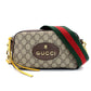 GUCCI GG Supreme Shoulder Bag Beige Logo PVC Leather Brown