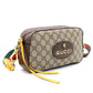 GUCCI GG Supreme Shoulder Bag Beige Logo PVC Leather Brown