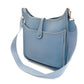 HERMES Evelyn PM Shoulder Bag Blue-Jean Leather stamped □C