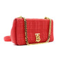 BURBERRY Lola Chain Shoulder Bag Red Leather TB Logo