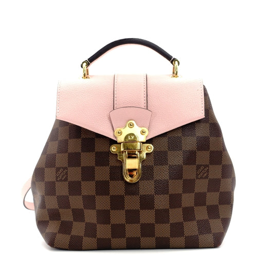 LOUIS VUITTON Damier Clapton Backpack Leather Brown×Pink