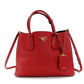 PRADA Handbag 2way Red Saffiano Leather Red Gold Hardware