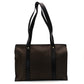 CELINE Macadam Black Brown PVC Tote Bag Leather Vintage