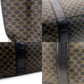 CELINE Macadam Black Brown PVC Tote Bag Leather Vintage