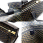 CELINE Macadam Black Brown PVC Tote Bag Leather Vintage